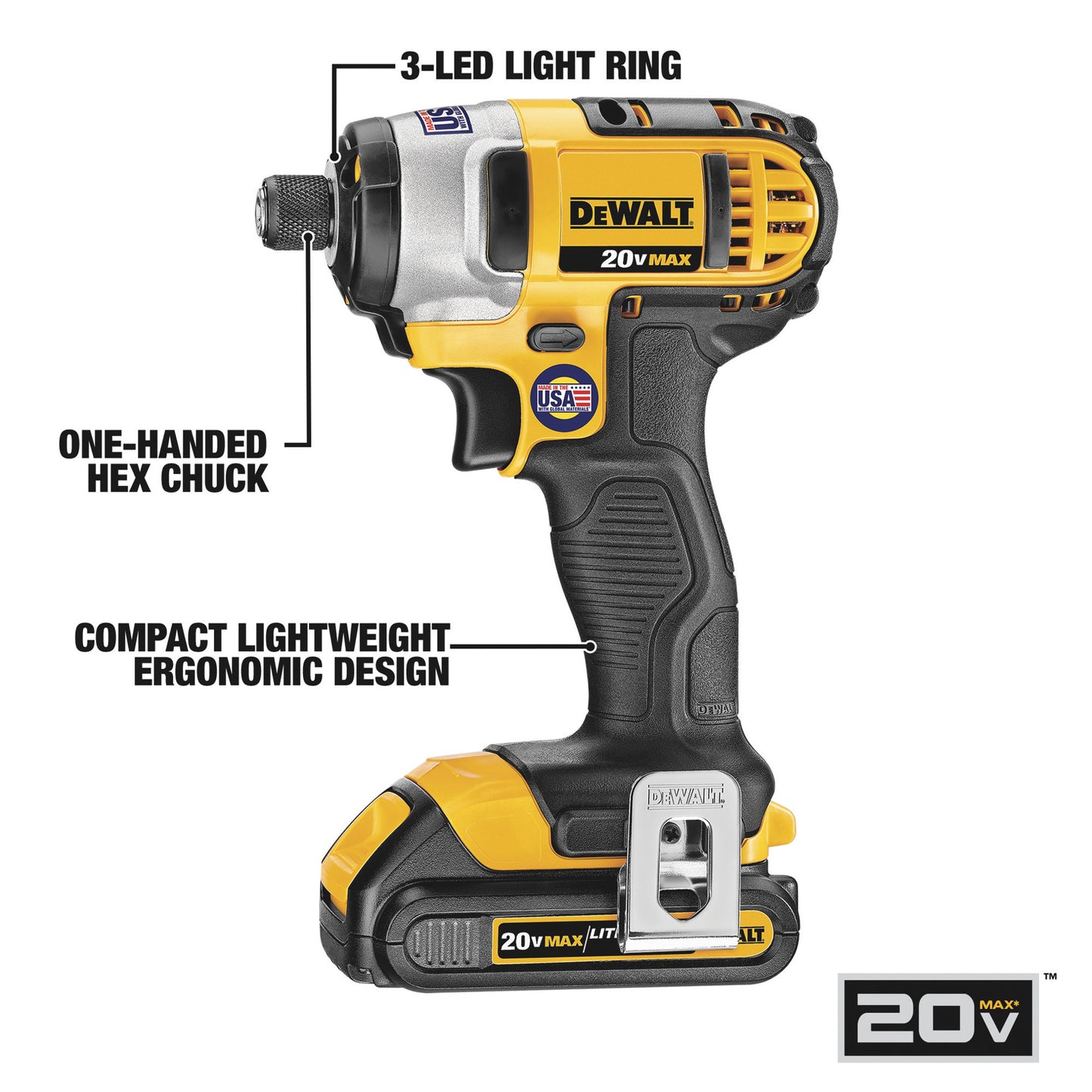 DEWALT 20V Cordless Drill/Impact Combo Kit