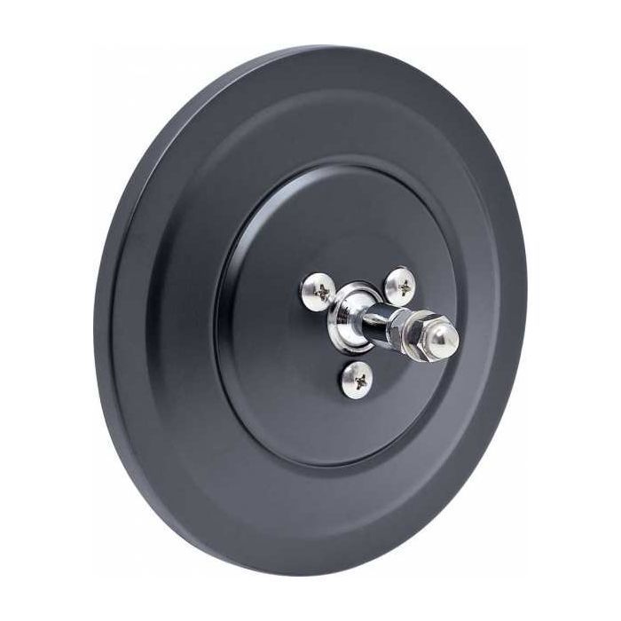 Mirror Head BLK Ribbed Round 5"