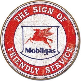 Mobil Friendly Service Tin Sign