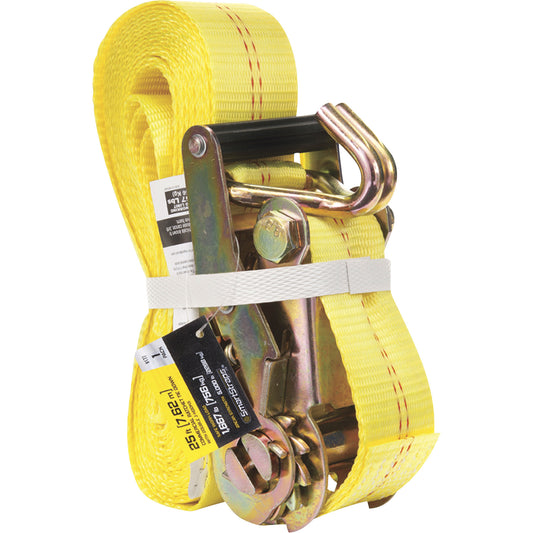 SmartStraps 25ft. Ratchet Tie Down with Double J-Hooks, 5000-Lb. Breaking Strength, 1667-Lb. Working Load, Model 177