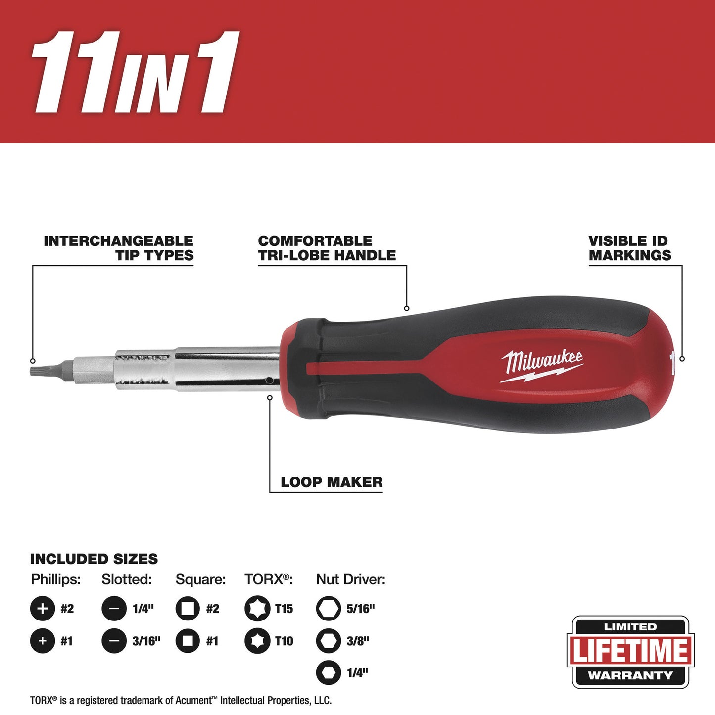 Milwaukee® 11-in-1 Screwdriver, Model# 48-22-2761