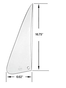 VENT GLASS, TEMPERED, LH, CLEAR