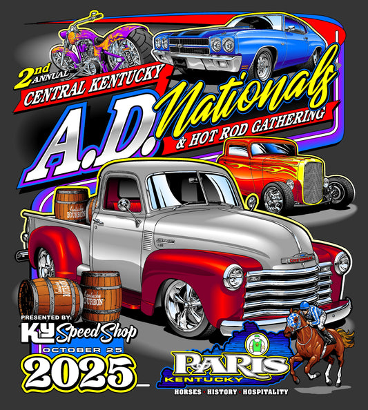 2025 Central KY AD Nats & Hot Rod Gathering T-Shirt - Heather Blue