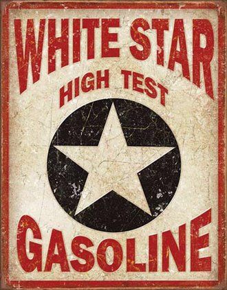 White Star Gasoline Tin Sign